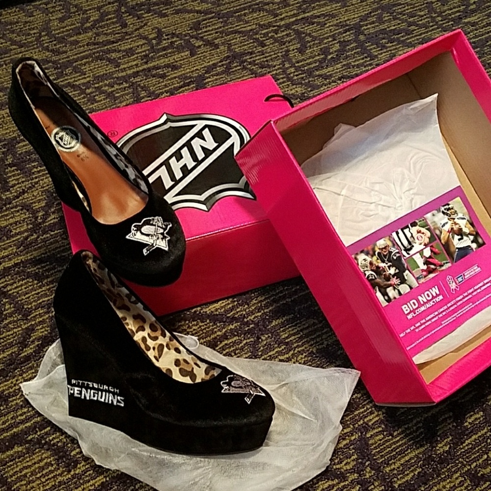 official pittsburgh penguins wedge heels